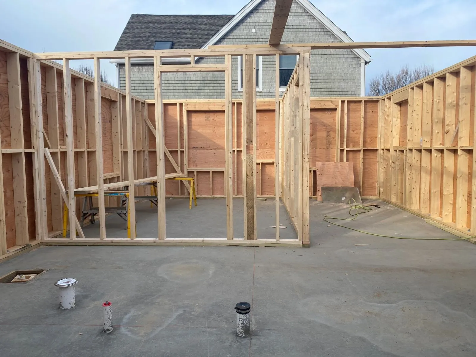 Interior framing during a D Brown's renovation project